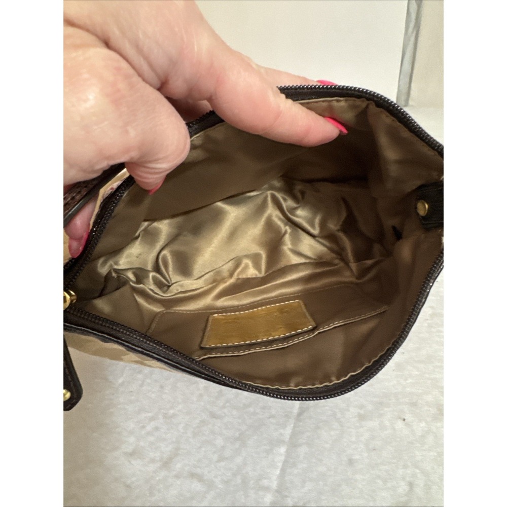 Coach Madison Signature C Mini Shoulder Bag Brown Canvas Leather Trim Y2K - Picture 7 of 8